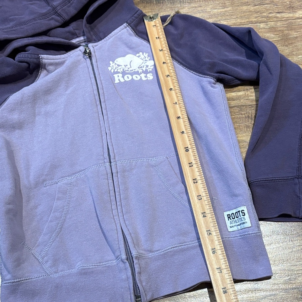 Roots Kids Two-Tone Purple full zip Hoodie - Picture 5 of 13